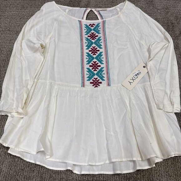 Roxy Blouse Ivory Long Sleeve Women’s Size Medium NWT - Picture 4 of 12